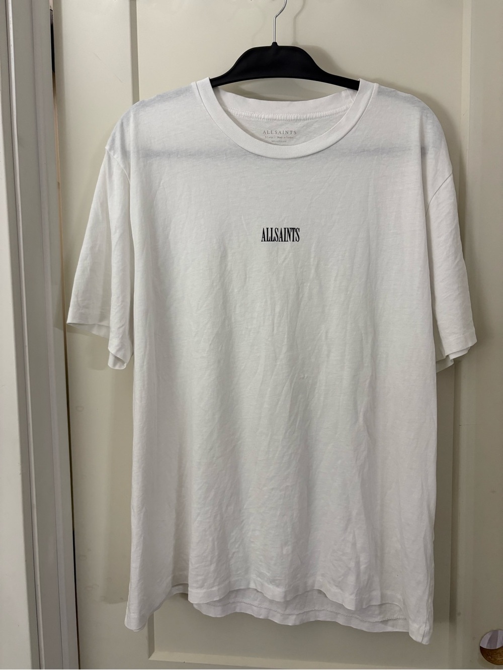 All Saints White Short Sleeve Logo Tee